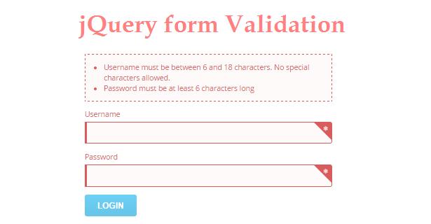 jQuery Form Validation